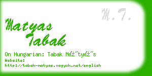 matyas tabak business card